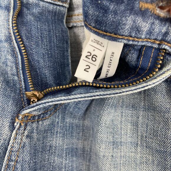 Ann Taylor LOFT Relaxed Skinny Crop Blue Jeans Size 26P - Picture 3 of 6